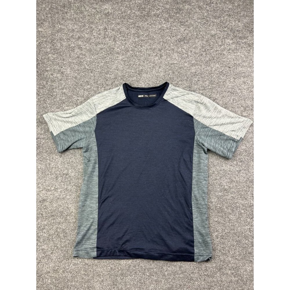 REI Co-Op Short Sleeve Performance Shirt Men's M Blue Stretch Polyester Crew